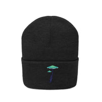 Mushroom Embroidered Graphic Knit Beanie. Foraging Hat
