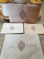 Shep's Naturals Brand Cloth Accessory Pouch. Cosmetic Bag. Clutch.